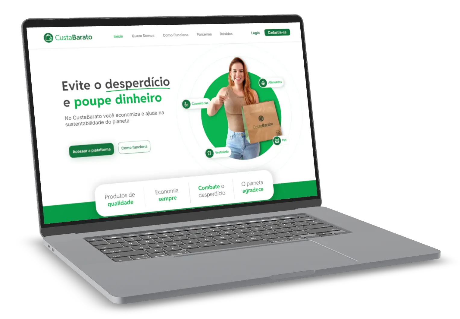 Imagem de um computador na pagina web CustaBarato